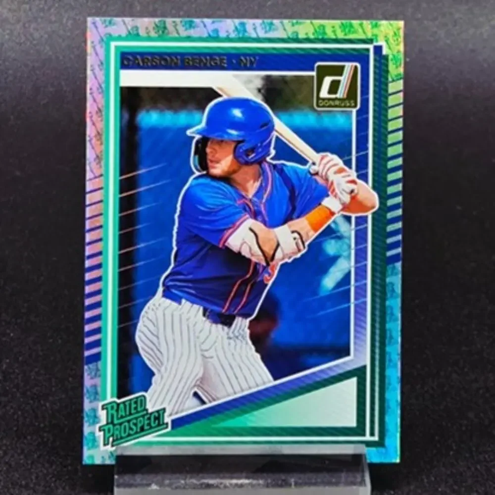 Carson Benge Blue Cracked Ice Prizm Liberty Foil RC Mets Top Prospect - Picture 4 of 5
